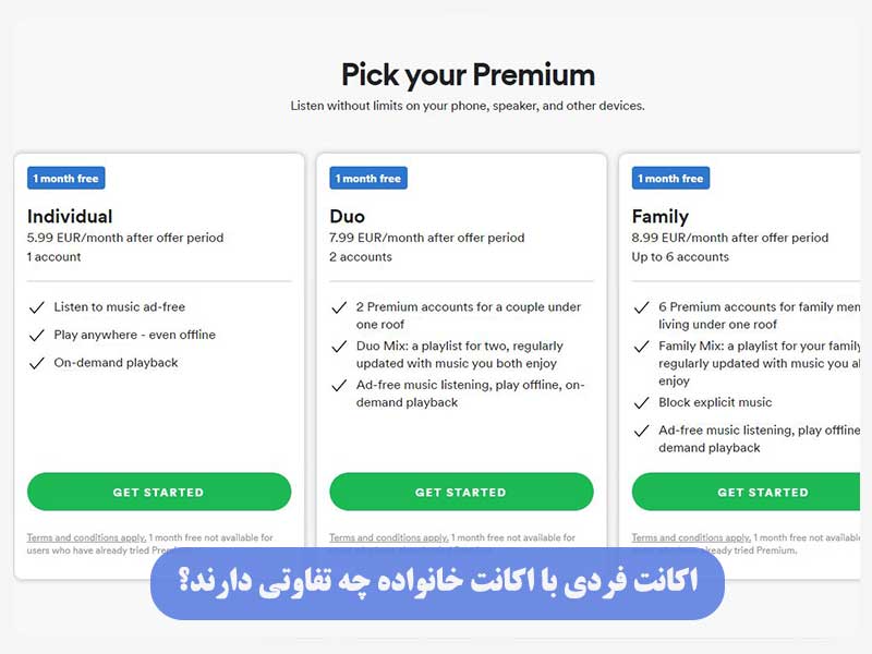 اکانت فردی با اکانت خانواده چه تفاوتی دارند؟