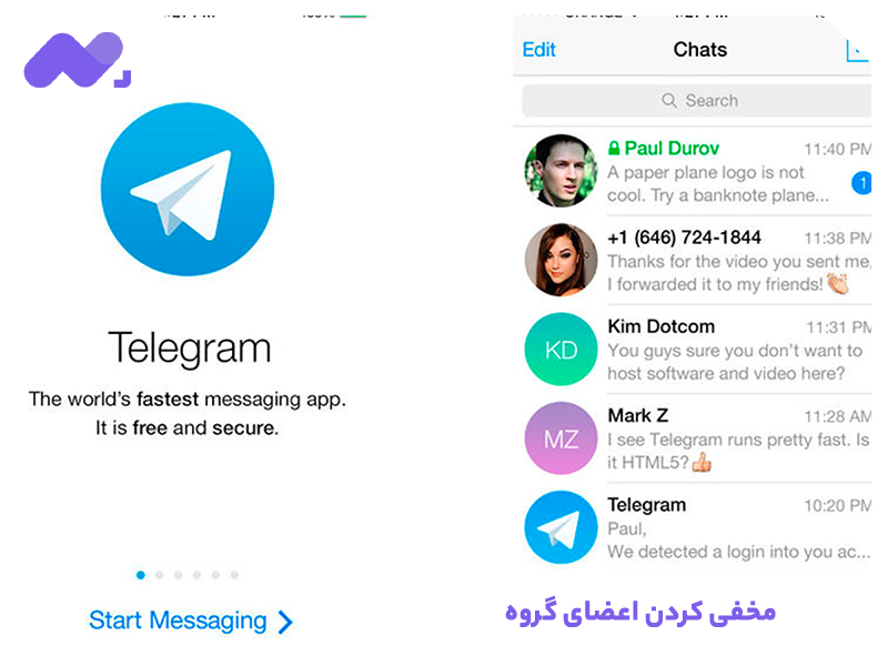 مخفی کردن اعضای گروه